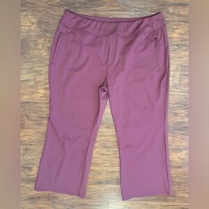 Halara Flex DayStretch High Waisted Work Flare Pants Zip Pockets Burgundy NWT 2X